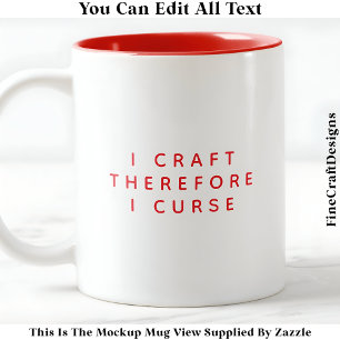 Caneca De Café Em Dois Tons Eu Crio, Logo Xingo / Citação Engraçada 021