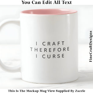 Caneca De Café Em Dois Tons Eu Crio, Logo Xingo / Citação Engraçada 022