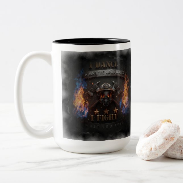 Caneca De Café Em Dois Tons Eu Danço Onde O Diabo Anda 🔥 (Com Donut)