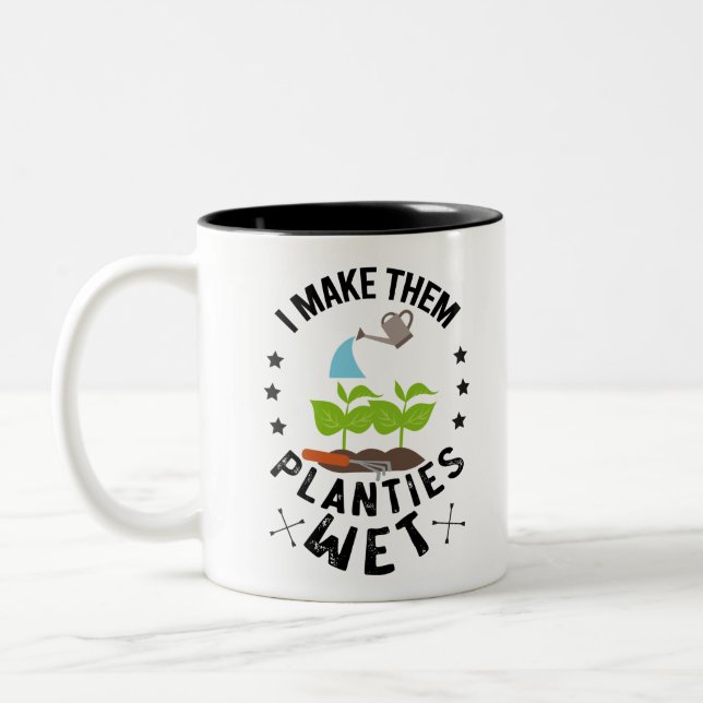 Caneca De Café Em Dois Tons Eu Deixo as Plantinhas Molhadas Presente para Jard (Esquerda)