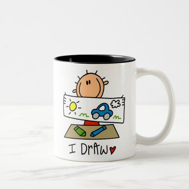 Caneca De Café Em Dois Tons Eu Desenho (Direita)