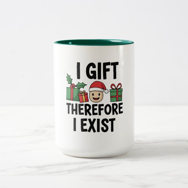 Caneca De Café Em Dois Tons Eu Dou de Presente, Logo Exist Natal (Centro)
