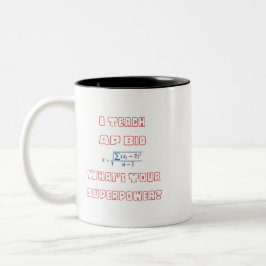 Caneca De Café Em Dois Tons Eu Ensino Biologia Avançada Qual é Seu Superpoder?