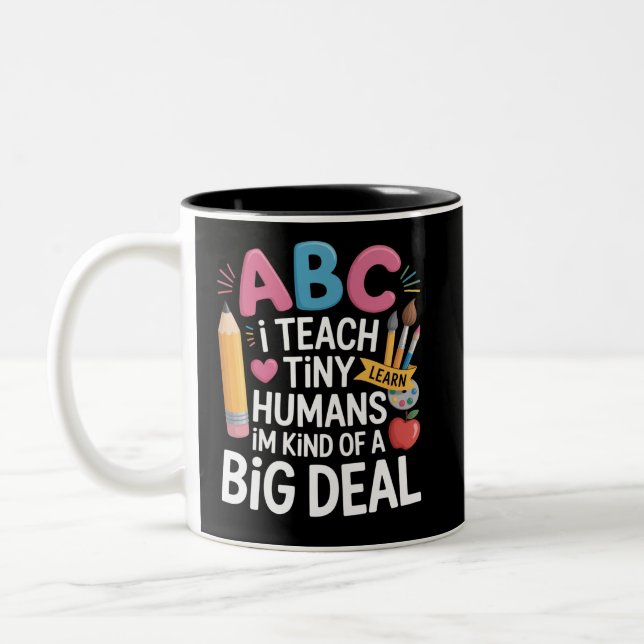 Caneca De Café Em Dois Tons Eu Ensino Humanos Pequenos Apreciação de Professor (Esquerda)