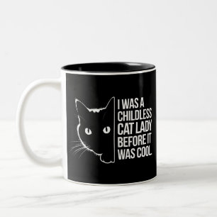 Caneca De Café Em Dois Tons Eu era uma moça de gatos infantil antes de ser Leg