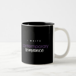 Caneca De Café Em Dois Tons Eu escrevo o romance contemporâneo