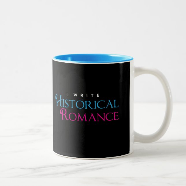 Caneca De Café Em Dois Tons Eu escrevo o romance histórico (Direita)