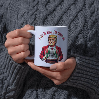 Caneca De Café Em Dois Tons "Eu estarei em casa para o Natal" Mug - Holanda Fe