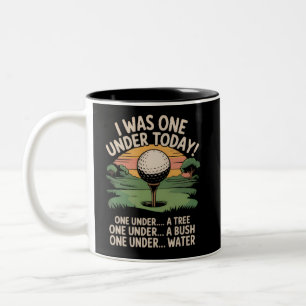 Caneca De Café Em Dois Tons Eu Estava Um Abaixo Hoje Amante de Golfe Golfista