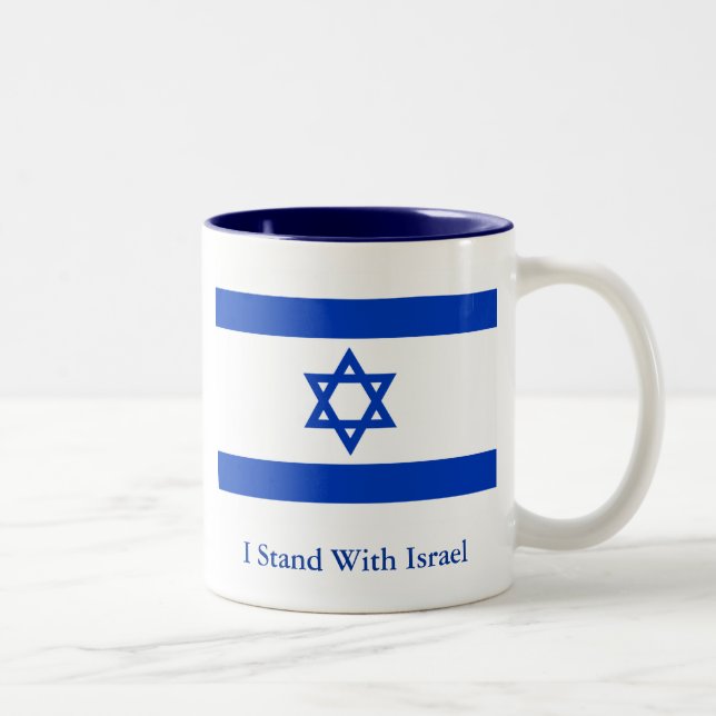 Caneca De Café Em Dois Tons Eu estou com Israel (Direita)
