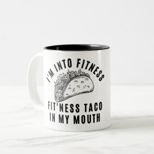 CANECA DE CAFÉ EM DOIS TONS EU ESTOU EM FORMA FITNESS TACO NA MINHA BOCA