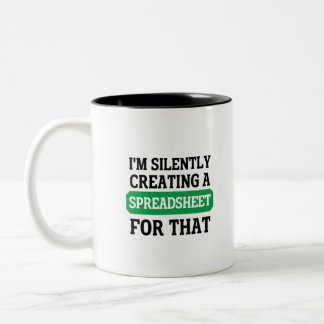 Caneca De Café Em Dois Tons Eu estou silenciosamente criando uma folha de cálc