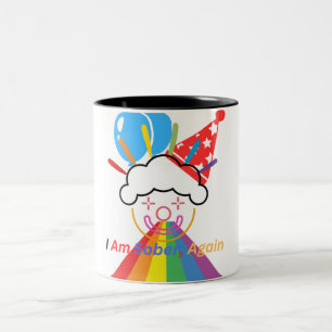 Caneca De Café Em Dois Tons Eu estou sóbrio de novo