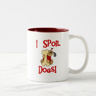 Caneca De Café Em Dois Tons Eu estrago o camiseta e os presentes dos cães