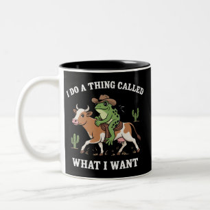 Caneca De Café Em Dois Tons Eu Faço Uma Coisa Chamada O Que Eu Quero Sapo Engr