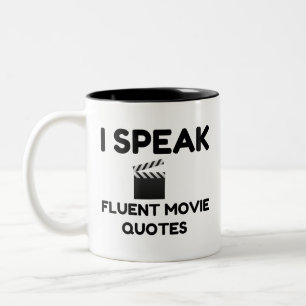 Caneca De Café Em Dois Tons Eu Falo Cotações De Filme Fluentes