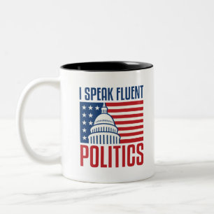 Caneca De Café Em Dois Tons Eu Falo De Um Pollster De Analista Político Fluent