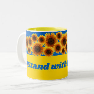 Caneca De Café Em Dois Tons Eu fico com a Ucrânia