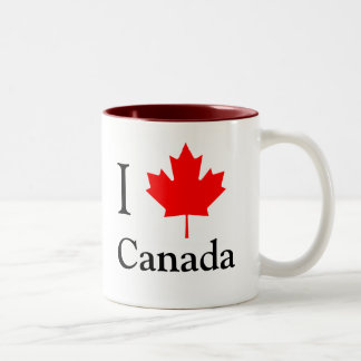Caneca De Café Em Dois Tons Eu folheio Canadá