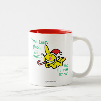 Caneca De Café Em Dois Tons Eu fui bom todo o ano