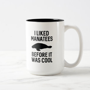 Caneca De Café Em Dois Tons Eu gostei de peixes-boi