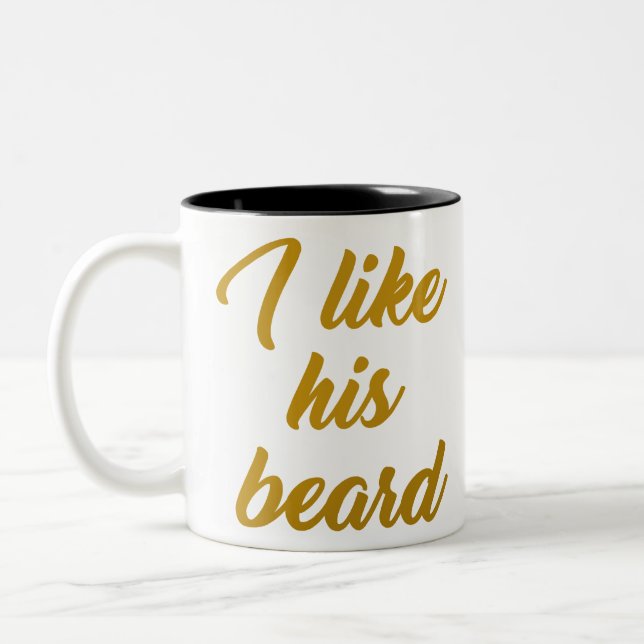 Caneca De Café Em Dois Tons Eu gosto da barba dele (Esquerda)