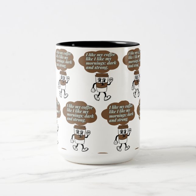Caneca De Café Em Dois Tons Eu gosto da minha citação de café (Centro)