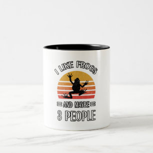 Caneca De Café Em Dois Tons Eu Gosto De Sapos E Talvez De 3 Pessoas Melhor o