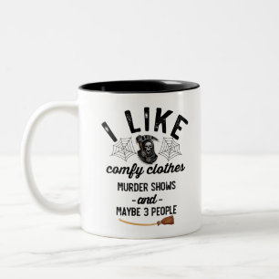 Caneca De Café Em Dois Tons Eu Gosto de Shows de Assassinato Roupas Confortáve