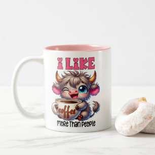 Caneca De Café Em Dois Tons Eu Gosto Mais de Café do que de Pessoas