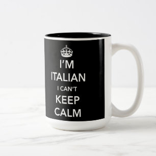 Caneca De Café Em Dois Tons Eu italiano do ` m e eu não podemos manter a calm