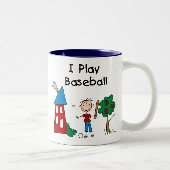 Caneca De Café Em Dois Tons Eu jogo beisebol (Direita)