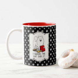 Caneca De Café Em Dois Tons Eu Juro Que O Gato Samoyed Cachorro Engraçado