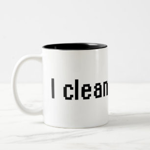 Caneca De Café Em Dois Tons Eu limpo janelas