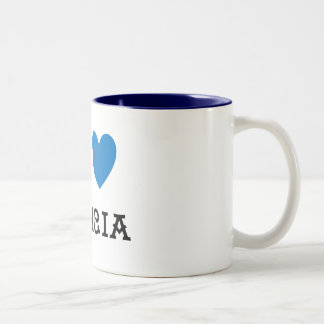 Caneca De Café Em Dois Tons Eu love Galicia Azul