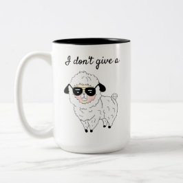 Caneca De Café Em Dois Tons Eu não dou ... Ovelha Humor Sarcástico Engraçado