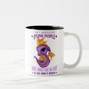 Caneca De Café Em Dois Tons Eu não entendo pessoas estúpidas