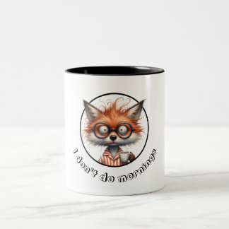 Caneca De Café Em Dois Tons Eu não faço manhãs Raposa