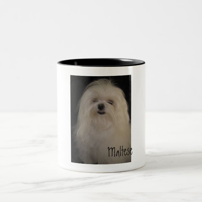 Caneca De Café Em Dois Tons Eu não faço "Top Knots MALTESE" (Centro)