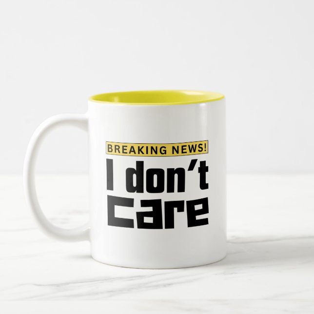 Caneca De Café Em Dois Tons Eu Não Me Importo (Esquerda)