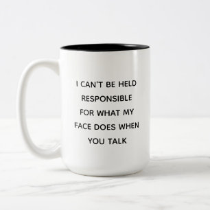 Caneca De Café Em Dois Tons Eu não posso ser responsabilizado pelo que meu ros