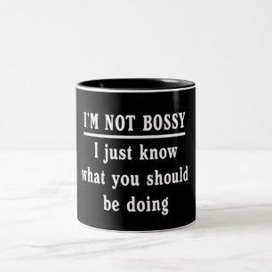 Caneca De Café Em Dois Tons Eu não sou Bossy