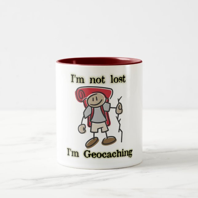 Caneca De Café Em Dois Tons "Eu não sou" gráfico perdido de Geocaching em (Centro)
