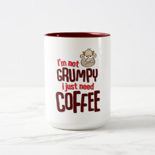 Caneca De Café Em Dois Tons eu não sou mal-humorado mim apenas preciso o caf