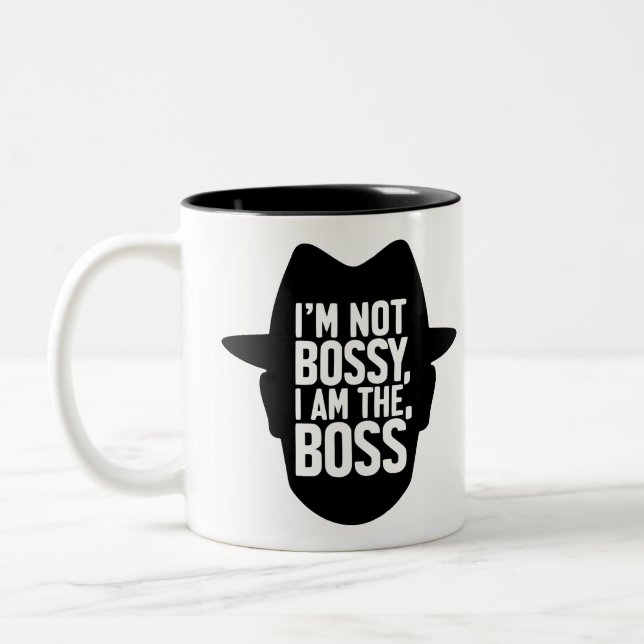 Caneca De Café Em Dois Tons Eu Não Sou Mandona, Eu Sou A Chefe (Esquerda)