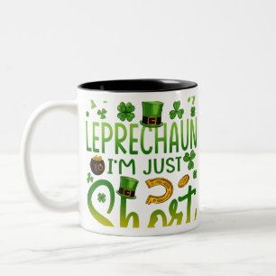 Caneca De Café Em Dois Tons Eu não sou um Leprechaun Sou apenas uma Rua curta