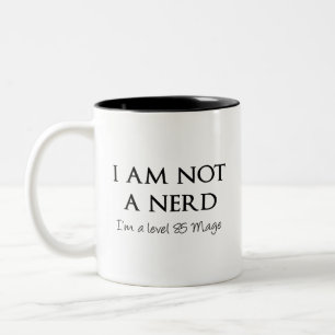 Caneca De Café Em Dois Tons Eu não sou um nerd, mim sou um nível 85 Mage