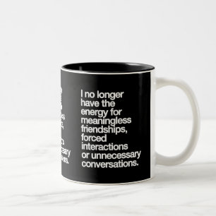 CANECA DE CAFÉ EM DOIS TONS EU NÃO TENHO MAIS ENERGIA PARA UM AMIGO SEM SENTI