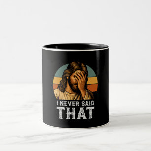 Caneca De Café Em Dois Tons Eu Nunca Disse Que Jesus Meme É Um Cristão Engraça