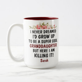 Caneca De Café Em Dois Tons Eu nunca sonhei que iria crescer para ser uma neta